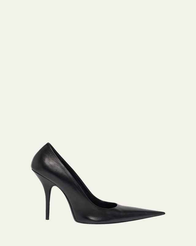 90mm Avenue Leather Pointed-Toe Pumps